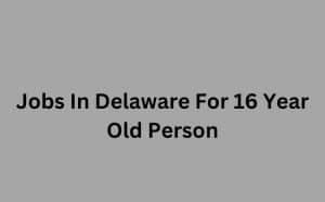 Jobs In Delaware For 16 Year Old Person